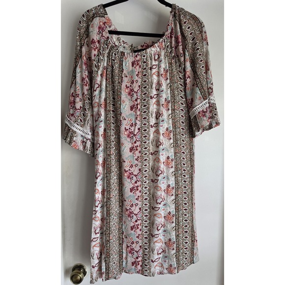 NAIF Dresses & Skirts - Naif Women's Off-shoulder Dress Size L Floral Multicolor Rayon Bohemian